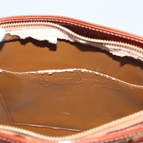 LOUIS VUITTON Monogram Vernis Houston Hand Bag Bronze M91122 LV Auth hk2663 - Picture 11 of 16